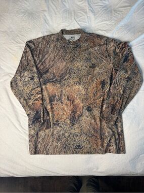 Mossy Oak Brush Camo Long Sleeve Breathable Polyester T-Shirt XL